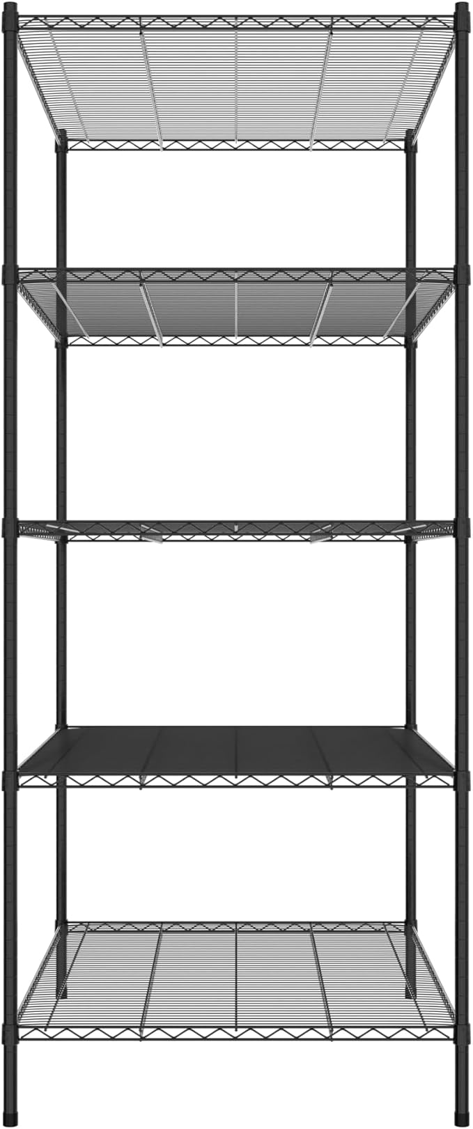 Commercial NSF Listed Black Epoxy Stationary Wire Shelving Kit 36" x 48" x 86", with 5 Shelves Perfect for Warehouse, Walk-in Refrigerator, Freezer, Grocery Store, Restaurant, Dishroom