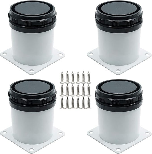 Set of 4 Adjustable Furniture Legs 2.4 Inch, Stainless Steel Furniture Legs Thickened Metal Cabinet Sofa Legs, Round Replacement Legs for Table, Cabinets, Shelves, Sofa (White)