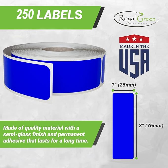 Rectangular Stickers 3x1 inch 250 Pack, (7.5cm x 2.5cm) Pastel Pink Sticker Label Roll by Royal Green