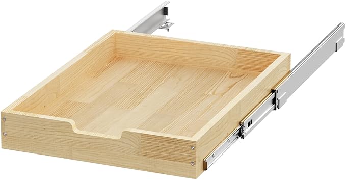 Wood Pull Out Cabinet Organizer 17" W x 21" D, Heavy-Duty Sliding Drawers for Inside Cabinets Storage and Organization for Kitchen, Pantry, Bathroom