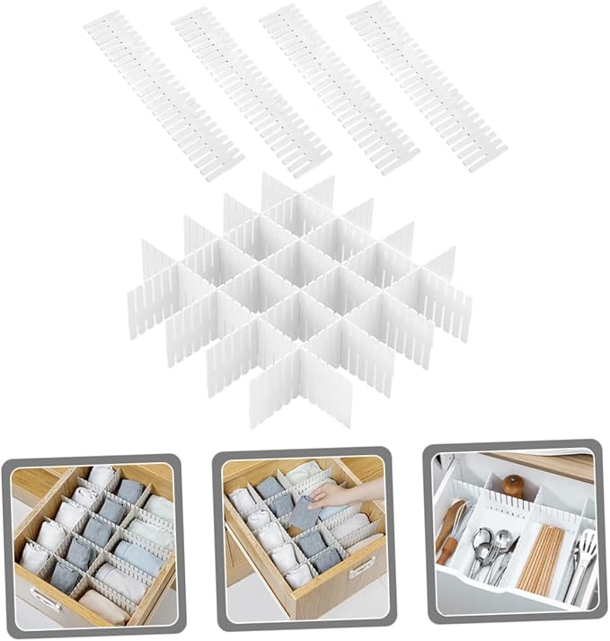 12pcs Adjustable Plastic Drawer Dividers Versatile Sub Organizers for Socks Underwear and Towels Easy Storage for