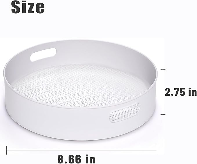 INVODA Small Lazy Turntable Organizer - 360° Rotating BPA-Free Plastic Storage Tray for Kitchen Pantry, Fridge, Bathroom Cabinet, Under Sink, Spice Rack (8.66x2.75 Inches)