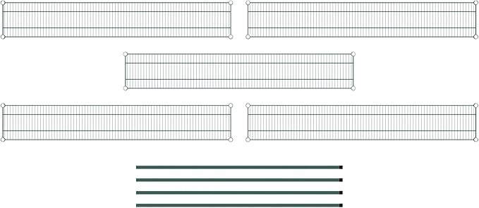 Commercial NSF Listed Green Epoxy Stationary Wire Shelving Kit 12" x 72" x 64", with 5 Shelves Perfect for Warehouse, Walk-in Refrigerator, Freezer, Grocery Store, Restaurant, Dishroom