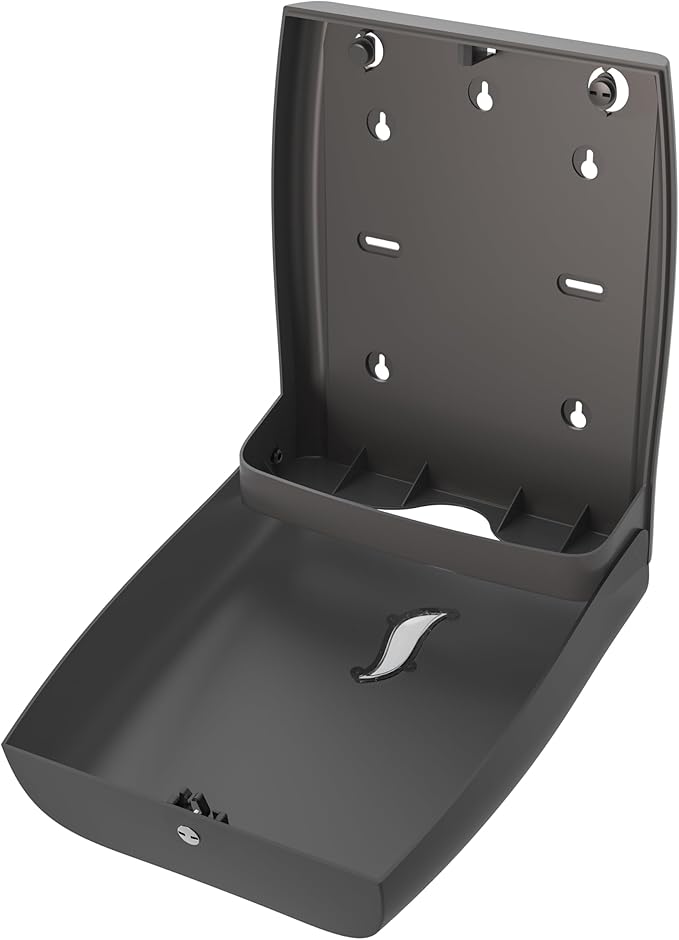 Touchless Paper Towel Dispenser by Oasis Creations - Wall Mount - Hold 500 Multifold Paper Towels - Black Smoke