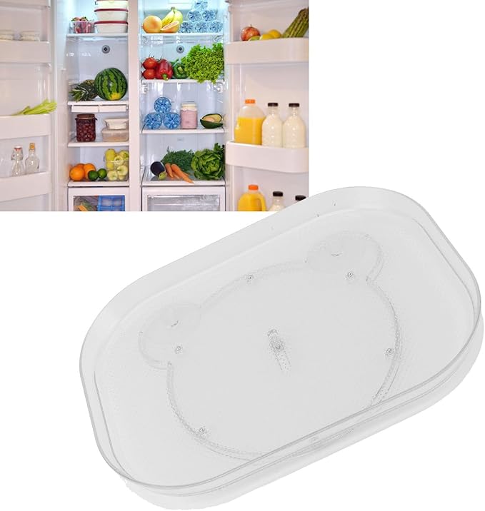 Cryfokt Turntable Organizer for Refrigerator, Non Slip Bottom 360 Degree Rotating Storage Tray, Space Saving Refrigerator Organizer and Storage Tray for Snacks (1)