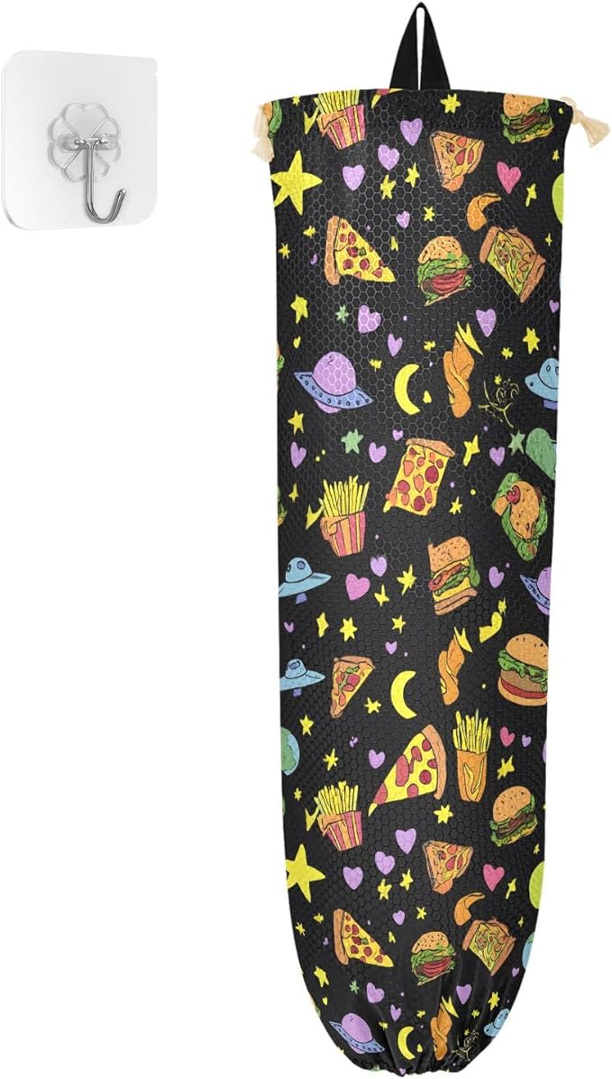 Plastic Bag Holder Grocery Bags Organizer Dispenser Storage Pizza Hamburger Chips for Kitchen Wall Mount