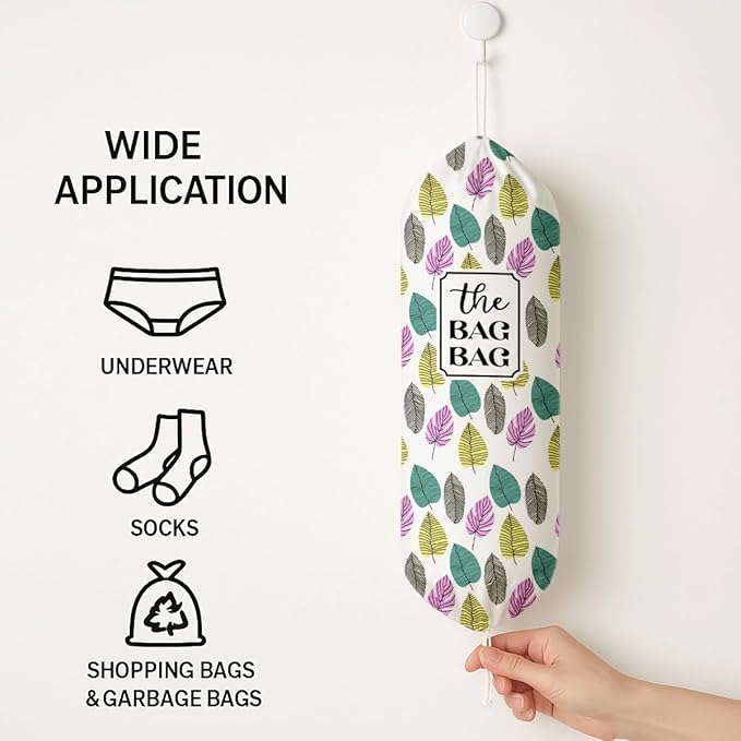 The Bag Bag Grocery Bags Holder, Leafage Grocery Bags Holder Organizer For Shopping Sack, Wall Mount Plastic Sack Storage Container Dispensers, Reusable Hanging Plastic Sacks Dispenser