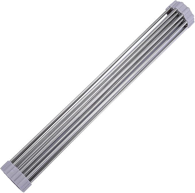 Ahyuan Roll up Dish Drying Rack Over The Sink Kitchen Roll up Sink Drying Rack Portable Dish Drainer Foldable Dish Drying Rack (Warm Gray, 20.5''X14'')