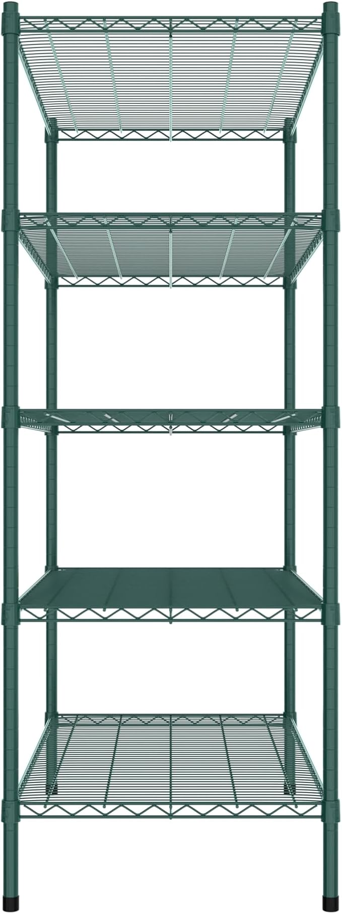Commercial NSF Listed Green Epoxy Stationary Wire Shelving Kit 24" x 42" x 64", with 5 Shelves Perfect for Warehouse, Walk-in Refrigerator, Freezer, Grocery Store, Restaurant, Dishroom