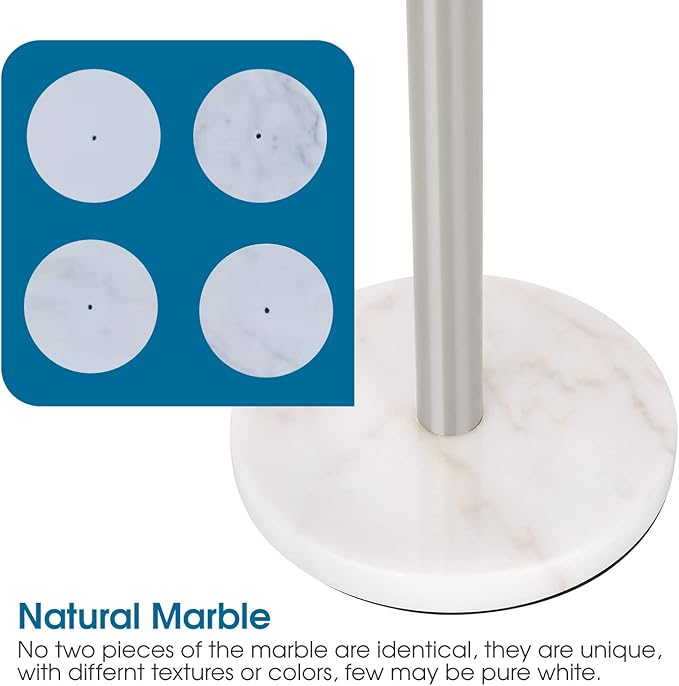 Paper Towel Holder Stand, One-Handed Ripping Paper Towel Roll Holder Countertop, Heavy Marble Base, NOT Tip Over - (Marble, Brushed Nickel)