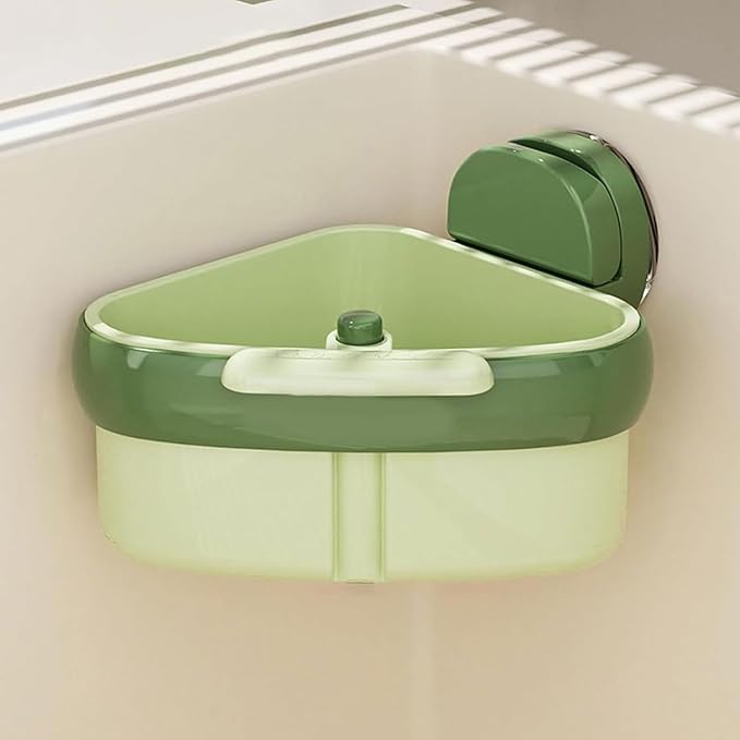 LLQ 2PACK Sink Strainer Basket,2025 New Upgraded Suction Cup Press Sink Drainer Basket,Automatic Dumping Sink Strainer Basket,Faucet Sponge Storage Rack (Green+Green)
