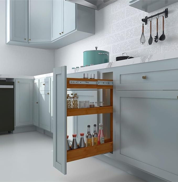 ELYSIAN New 5 inch Width Pull Out Kitchen Slim Storage Cabinet Spice Rack Home Organizer 2025