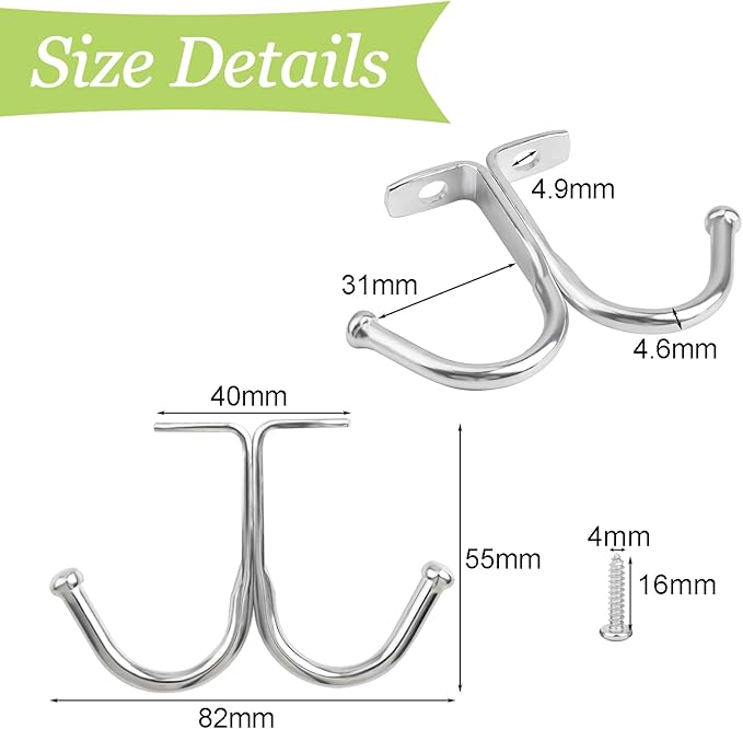 Mug Holder, 6Pcs Mug Rack Under Cabinet Top Mounted Mug Shelf Hangers Under Shelf Hooks Metal Storage Hooks for Cabinet Kitchen Bathroom (Silver)