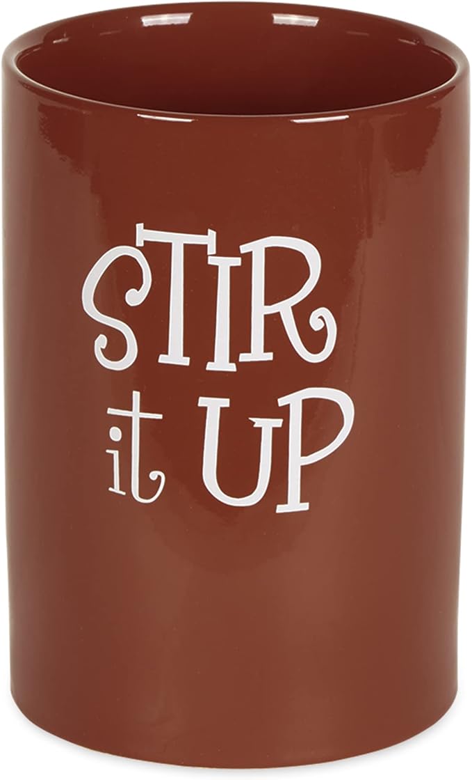 DII Kitchen Accessories Retro Collection Ceramics, Utensil Holder, Cinnamon