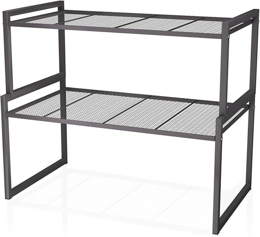 Set of 2 Cabinet Organizers 16.6''W 44 LBS Load Capacity Heavy Duty Kitchen Pantry Shelves Counter Countertop Storage Racks