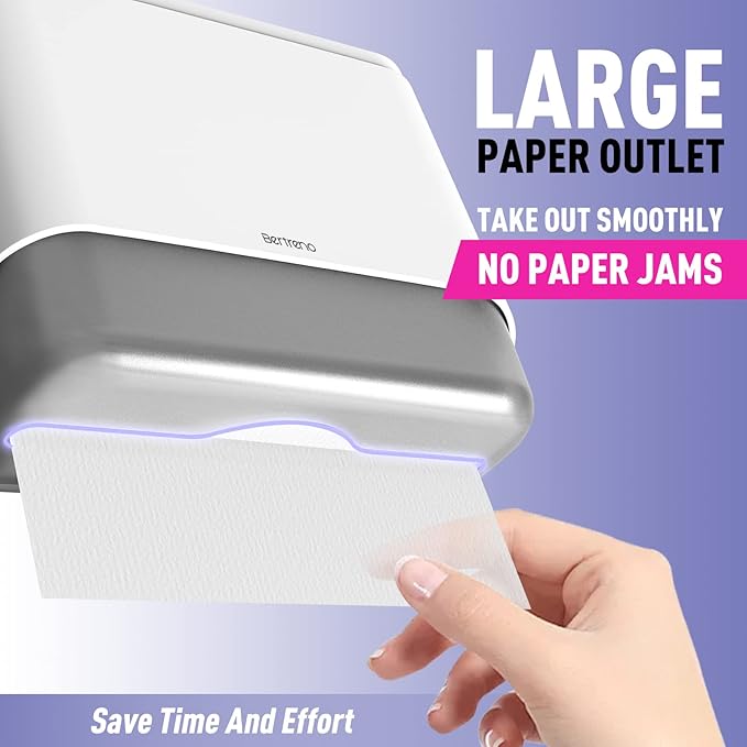 Commercial Paper Towel Dispenser Wall Mount Paper Towel Holder Large Capacity 200 Multifold/Trifold/C Fold Hand Towel Dispenser Bathroom Tissue Dispenser (White)