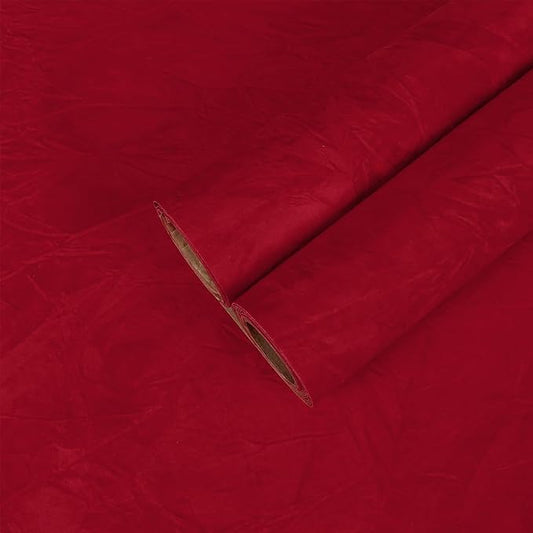 CHIHUT 12''x100'' Red Self Adhesive Velvet Flocking Liner for Jewelry Drawer Soft Removable Velvet Felt Fabric Wallpaper Peel and Stick Thick Velvet Drawer Liner Sticker for DIY Crafts Dresser
