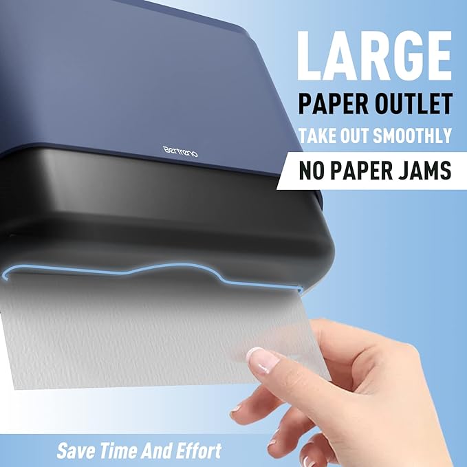 Commercial Paper Towel Dispenser Wall Mount Paper Towel Holder Large Capacity 200 Multifold/Trifold/C Fold Hand Towel Dispenser Bathroom Tissue Dispenser (Blue)