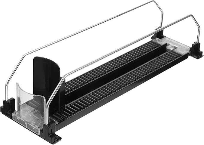 Fridge Drink Organizer Pusher Automatic Beverage Thruster Plastic Shelf Dispenser for Home Kitchen and Convenience Store Storage 12.4X3.5X3.3 Inch