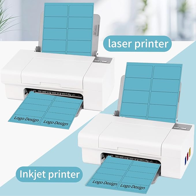 YEGAWEN Shipping Labels Stickers, 2"×4" Printable Mailing Label for Laser/Inkjet Printing- Matte, Permanent Adhesive Labels Stickers (Lake Blue)