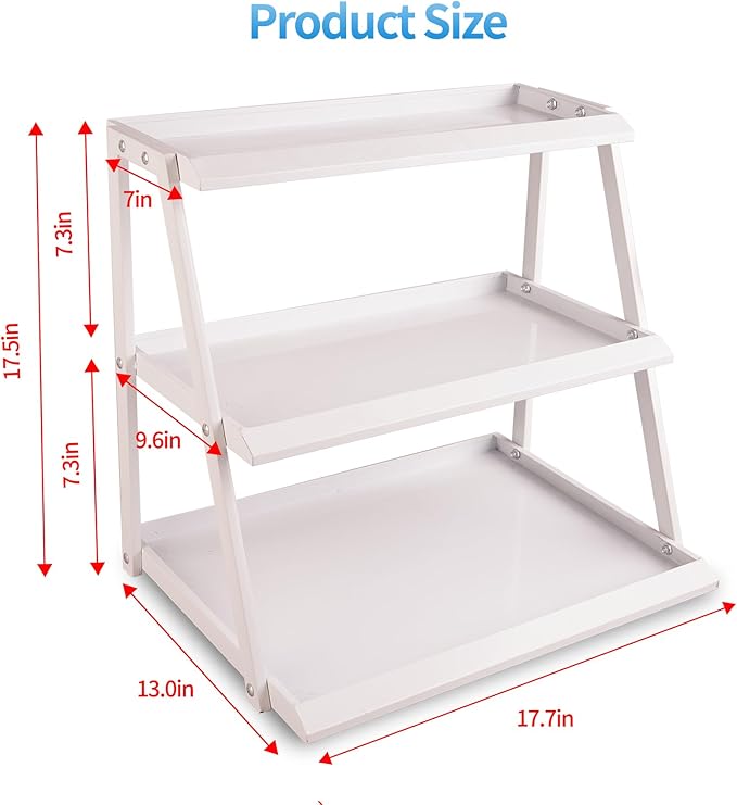 WWN 3 Tier White Candy Display - Snack holder with snack holder - Display Stand for Vendors- Cupcake display stand –Tabletop Shop Retail Display (WHITE)