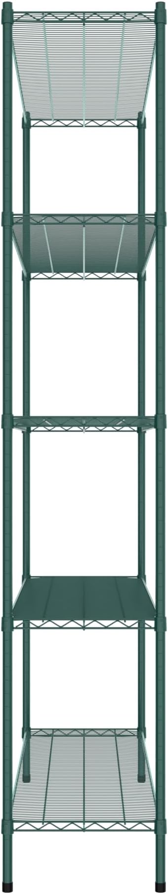 Commercial NSF Listed Green Epoxy Stationary Wire Shelving Kit 18" x 60" x 96", with 5 Shelves Perfect for Warehouse, Walk-in Refrigerator, Freezer, Grocery Store, Restaurant, Dishroom