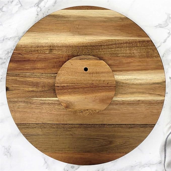 Engraved Eat Drink and Enjoy Personalized Lazy Susan, 16" Rotating Tray Brown