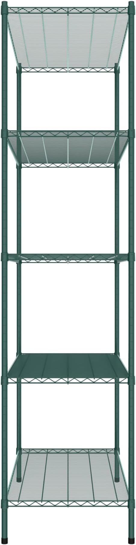 Commercial NSF Listed Green Epoxy Stationary Wire Shelving Kit 24" x 54" x 96", with 5 Shelves Perfect for Warehouse, Walk-in Refrigerator, Freezer, Grocery Store, Restaurant, Dishroom