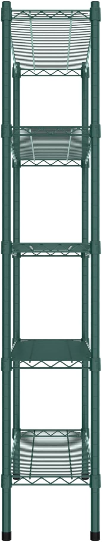 Commercial NSF Listed Green Epoxy Stationary Wire Shelving Kit 12" x 36" x 64", with 5 Shelves Perfect for Warehouse, Walk-in Refrigerator, Freezer, Grocery Store, Restaurant, Dishroom