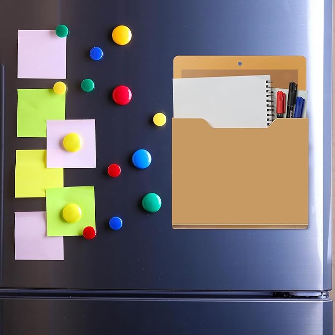 Fuutreo 6 Pcs Magnetic Wall File Organizer Magnetic Wall File Holder Refrigerator Magazine Holder for Mail Letters Paper(Mocha Mousse Color,12.2 x 9.4 Inch)