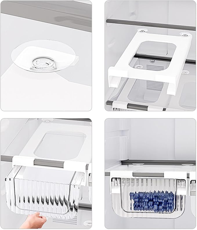 Fridge Storage Drawer Organizer - Pull Out Fridge Organizer Boxes | Stackable Refrigerator Drawer Organizer Bins, Drawers Container Boxes for Fridge Pantry Shelf Refrigerator Organization
