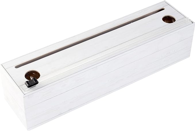 Chicwrap Shiplap Refillable Plastic Wrap Dispenser - Includes One 12" x 750' Roll of Professional Grade Plastic Wrap - BPA Free and Kosher Certified - Reusable Dispenser w/Slide Cutter