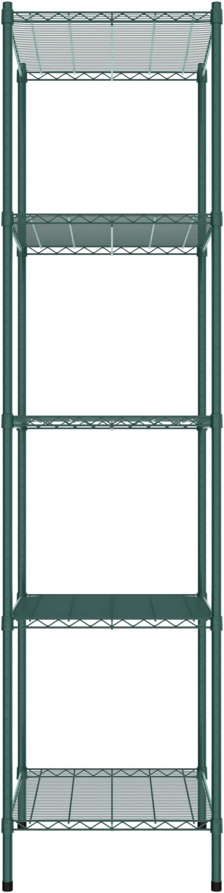 Commercial NSF Listed Green Epoxy Stationary Wire Shelving Kit 24" x 30" x 96", with 5 Shelves Perfect for Warehouse, Walk-in Refrigerator, Freezer, Grocery Store, Restaurant, Dishroom