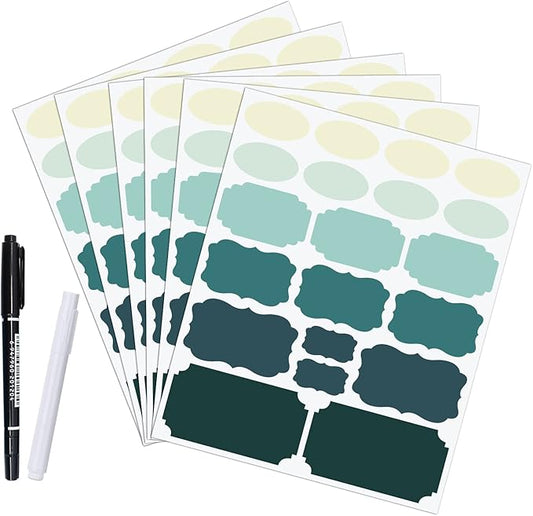 Removable Label Stickers for Jars, Self-Adhesive Chalkboard Labels Waterproof Reusable Write-On Kitchen Pantry Stickers with 2 Markers for Storage Bin, Spice Jar, Food Container, 120Pcs