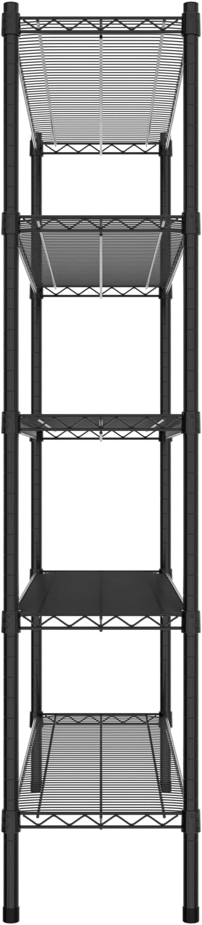 Commercial NSF Listed Black Epoxy Stationary Wire Shelving Kit 14" x 48" x 64", with 5 Shelves Perfect for Warehouse, Walk-in Refrigerator, Freezer, Grocery Store, Restaurant, Dishroom
