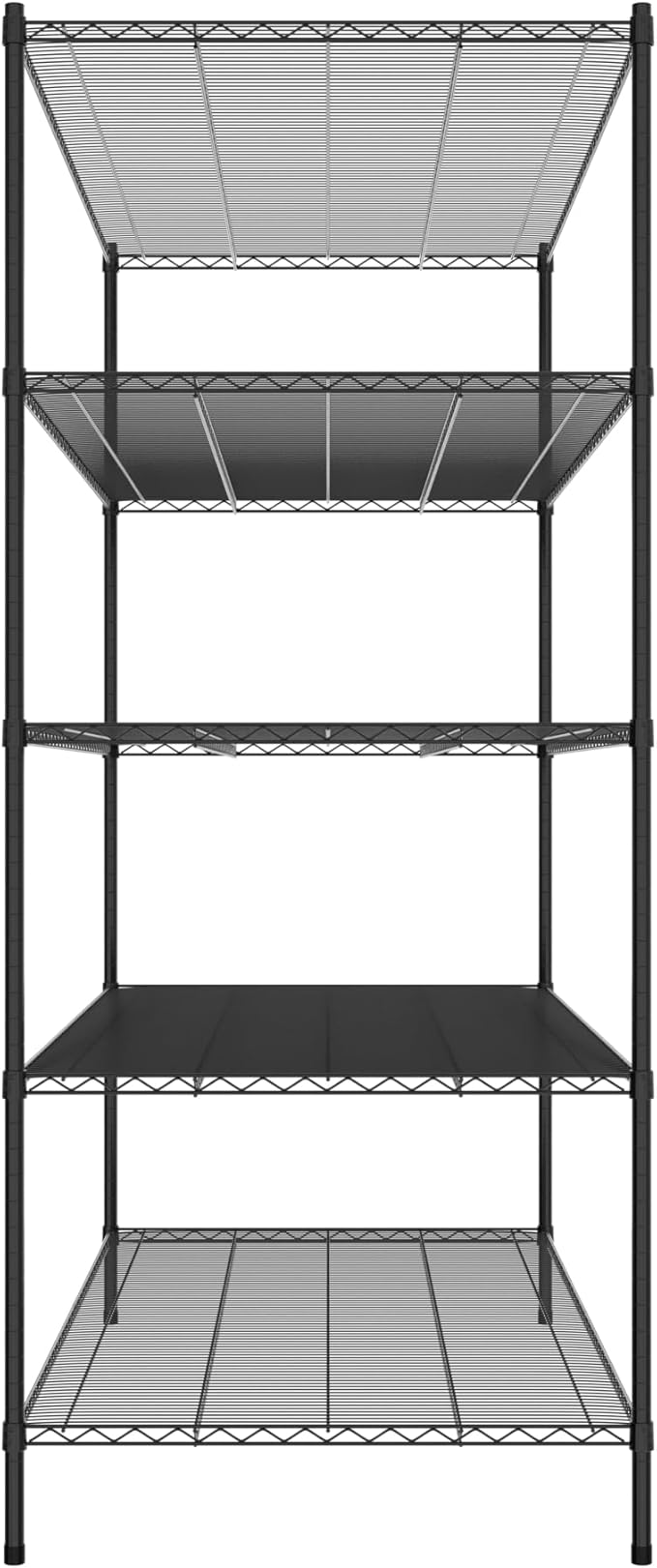 Commercial NSF Listed Black Epoxy Stationary Wire Shelving Kit 36" x 72" x 86", with 5 Shelves Perfect for Warehouse, Walk-in Refrigerator, Freezer, Grocery Store, Restaurant, Dishroom