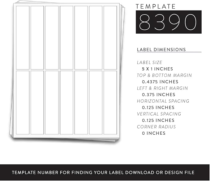 Dashleigh 1x5 Inch Waterproof Labels - (70 Pack) - Printable Vinyl Full Wrap Labels for 1 oz Jars, 2 oz Bottles, Cosmetics & Inkjet Printers