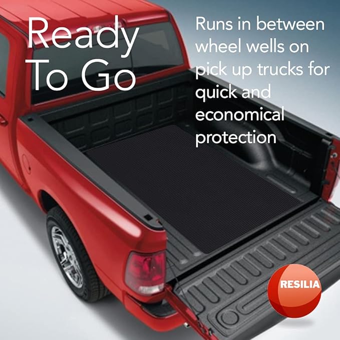 RESILIA Utility Runner- 24 inch Wide Black Plastic- Embossed Wide Rib Pattern - Tool Box Liner, Garage Drawer & Shelf Organization, Workbench Storage, 24 Inches x 6 Feet, Black, Made in the USA