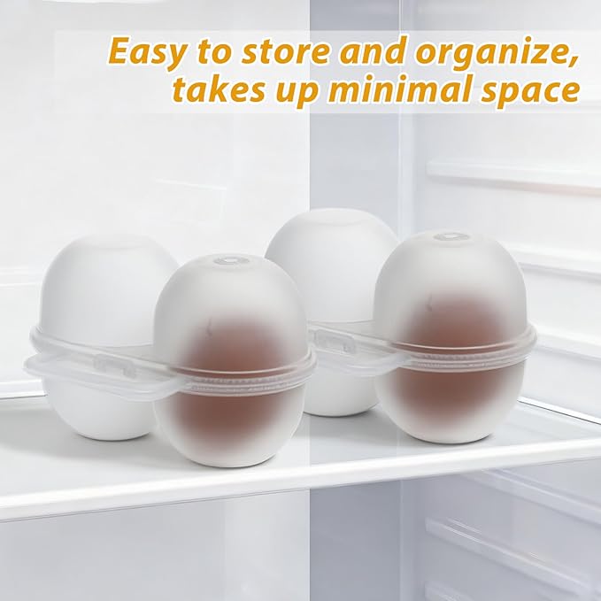 2 Pack 2 Slot Hard Boiled Egg Holder, Portable Camping Egg Container Clear Plastic Eggs Storage Box Lightweight Eggs Carrier Storage Box for Home Kitchen Fridge Picnic Outdoors Carrying