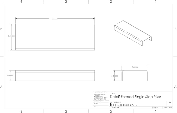 Generic 2in Formed Riser for Ikea Detolf - 1 Shelf, Modern Style - Shelf Riser