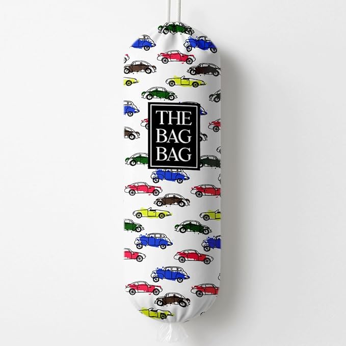 The Bag Bag Grocery Bags Holder, Colorful Car Pattern Grocery Bags Holder Organizer For Shopping Sack, Reusable Hanging Trash Sack Dispenser, Kitchen Gift For Women Family Friends