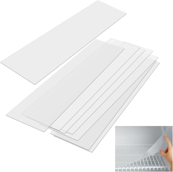 Barydat 8 Pcs Frosted Plastic Shelf Liner Waterproof Non Adhesive Shelf Mats for Wire Shelves Strength Wire Shelving Cover for Kitchen Shelving Unit Pantry Cabinet Storage (Clear,16 x 72 Inch)