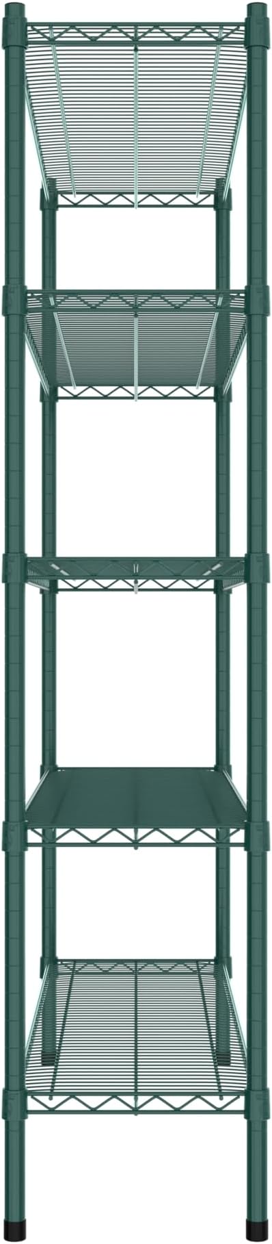 Commercial NSF Listed Green Epoxy Stationary Wire Shelving Kit 14" x 48" x 64", with 5 Shelves Perfect for Warehouse, Walk-in Refrigerator, Freezer, Grocery Store, Restaurant, Dishroom