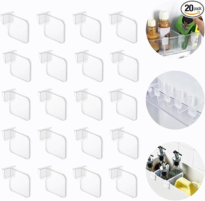 20PCS Fridge Drawer Divider，Fridge Organizer Bins，Refrigerator Drawer Organizer，Storage Baskets Space Allocator,Drawer Adjustable Separators，,Plastic Storage Container Bottle Can Divider Combination