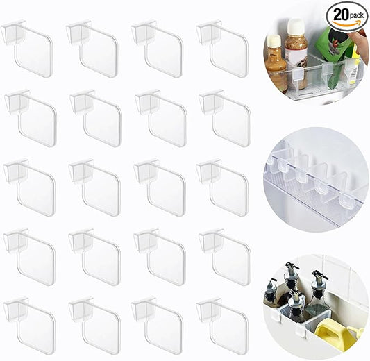 20PCS Fridge Drawer Divider，Fridge Organizer Bins，Refrigerator Drawer Organizer，Storage Baskets Space Allocator,Drawer Adjustable Separators，,Plastic Storage Container Bottle Can Divider Combination