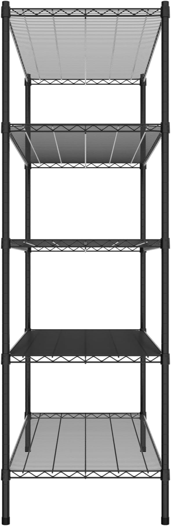 Commercial NSF Listed Black Epoxy Stationary Wire Shelving Kit 24" x 54" x 74", with 5 Shelves Perfect for Warehouse, Walk-in Refrigerator, Freezer, Grocery Store, Restaurant, Dishroom