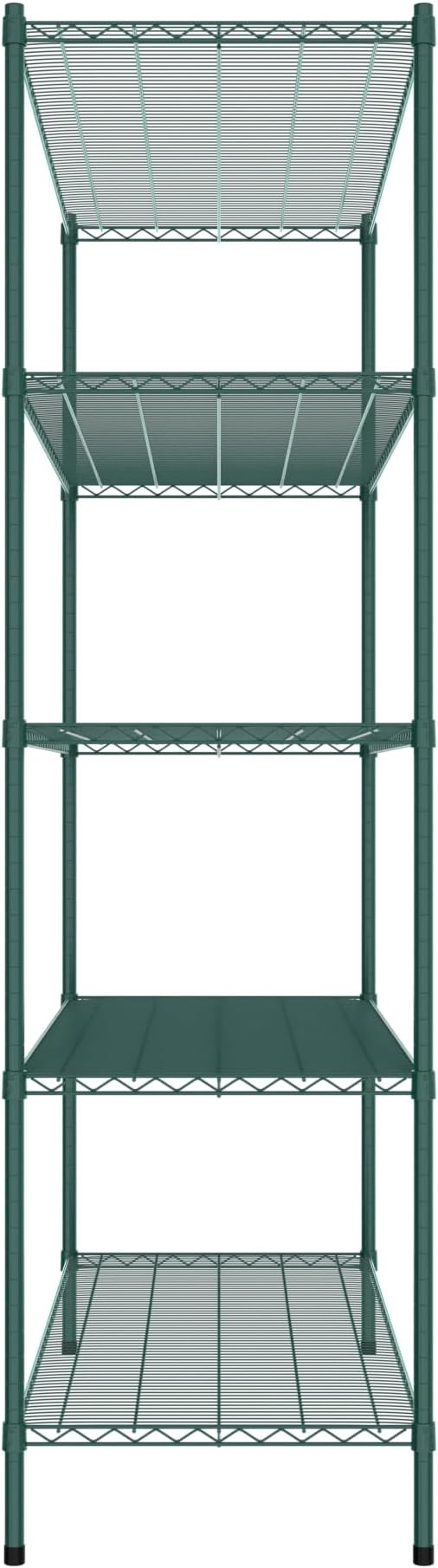 Commercial NSF Listed Green Epoxy Stationary Wire Shelving Kit 24" x 60" x 86", with 5 Shelves Perfect for Warehouse, Walk-in Refrigerator, Freezer, Grocery Store, Restaurant, Dishroom