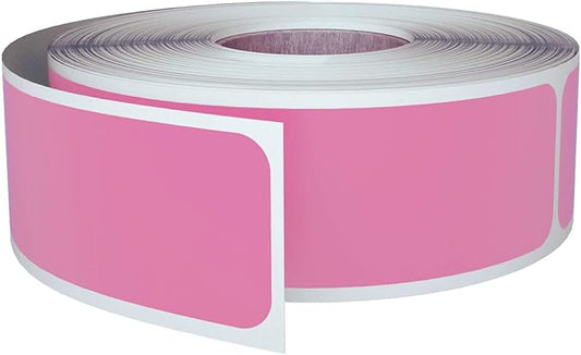 Rectangular Stickers 3x1 inch 250 Pack, (7.5cm x 2.5cm) Pastel Pink Sticker Label Roll by Royal Green