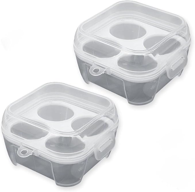 2 PCS Camping Egg Container, Portable Eggs Carrier for Outdoor, Hiking, Kitchen, Refrigerator, Trekking with Removable Dividers (4-Compartment)