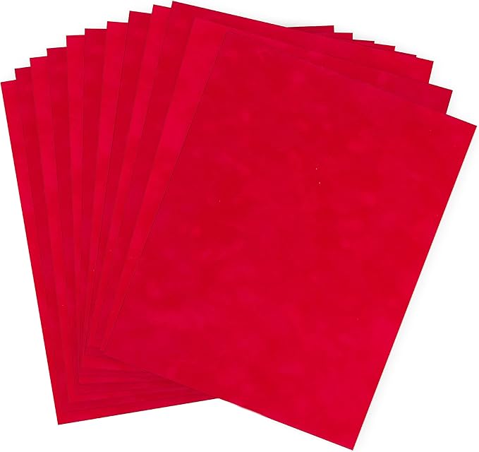S.E.I Blaze Velvet Paper, Felt Fabric For Drawer and Jewelry Box Liner, 8.5" x 11" - 12 Sheets